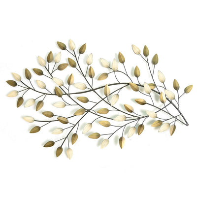 Stratton Home Decor Blowing Leaves Contemporary Modern Wall Art, Gold (Open Box)