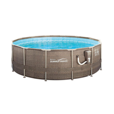 Summer Waves 14' x 48" Round Frame Above Ground Swimming Pool with Ladder & Pump