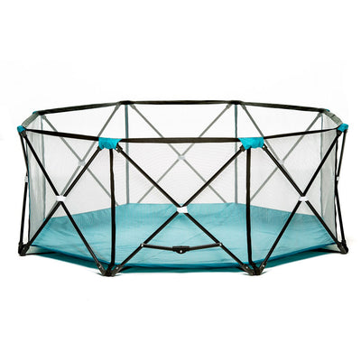 Regalo 8 Panel Mesh Childrens Play Yard & Carrying Bag, Teal (Open Box) (2 Pack)