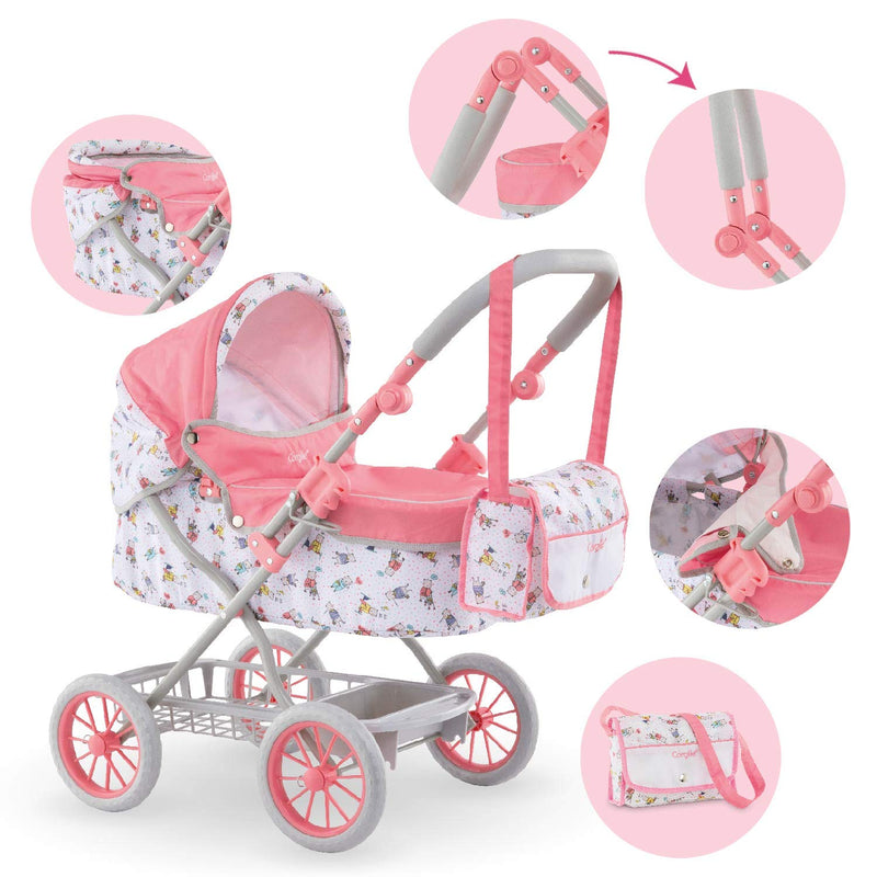 Corolle Mon Grand Poupon Adjustable Folding Carriage Stroller for 20 Inch Dolls