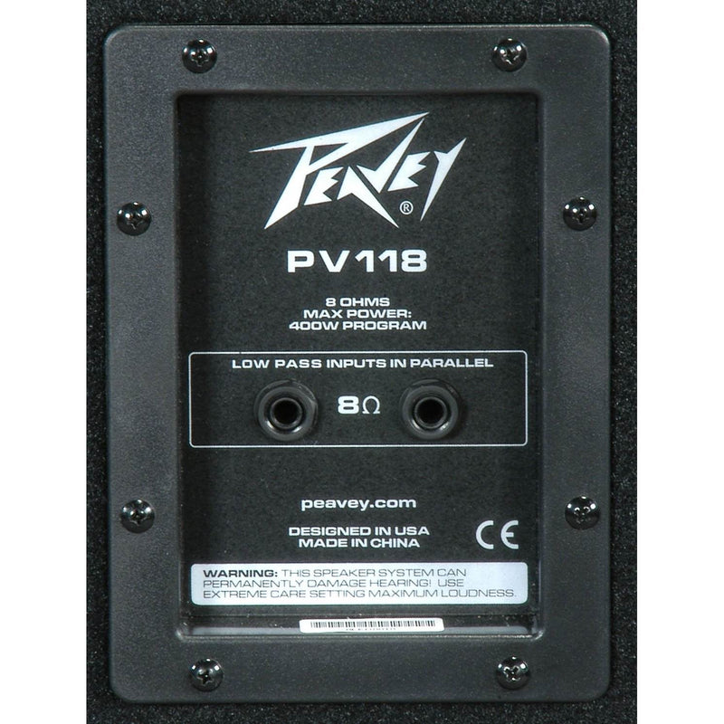 Peavey 18-in Compact Vented 400W Heavy Duty Passive Subwoofer Sub, PV118