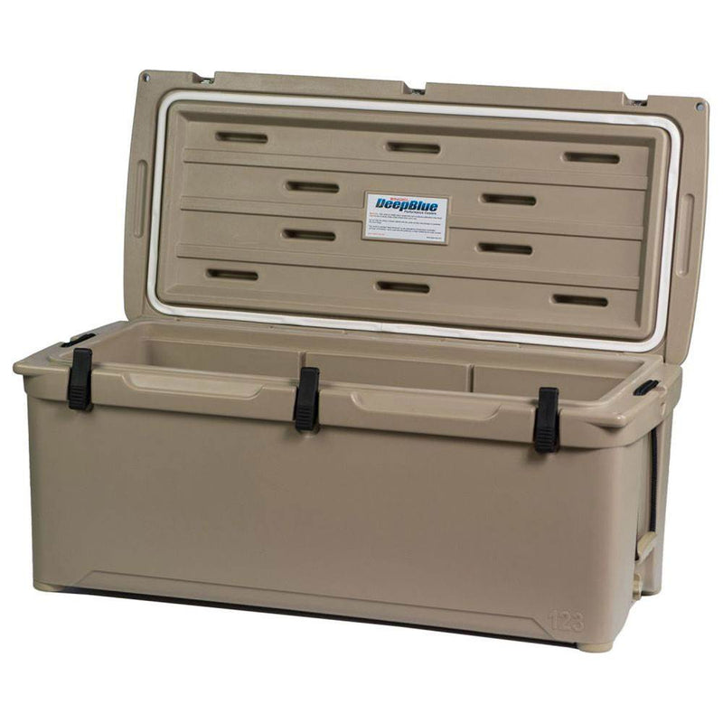 Engel 123 High Performance Durable Roto Molded Airtight 130 Can Ice Cooler, Tan