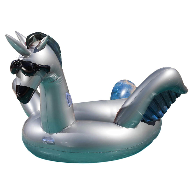 GAME Giant Inflatable Ride-On Mystique Alicorn Unicorn Pool Float w/ Cup Holders