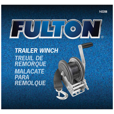 Fulton 142208 Single Speed Tow Winch with 20 Inch Strap, 1500 Pound Capacity