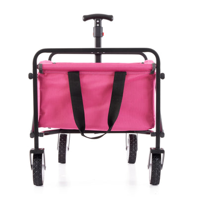 Seina Steel Compact Collapsible Folding Outdoor Portable Utility Cart, Pink