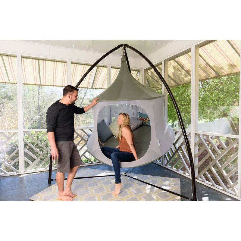 TreePod Cabana 5-Foot Hanging Mesh Daybed with Canopy, Slate Blue w/ Net