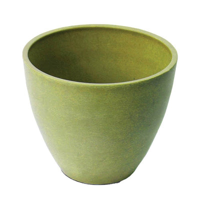 Algreen Round Valencia Indoor and Outdoor Planter and Flower Pot, Green (2 Pack)