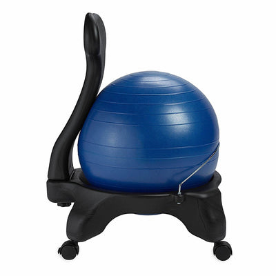 Gaiam Classic Gym Yoga Exercise Balance Ball Office Desk Chair, Blue (2 Pack)