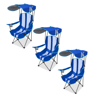 Kelsyus Premium Portable Camping Folding Lawn Chair with Canopy (3 Pack)