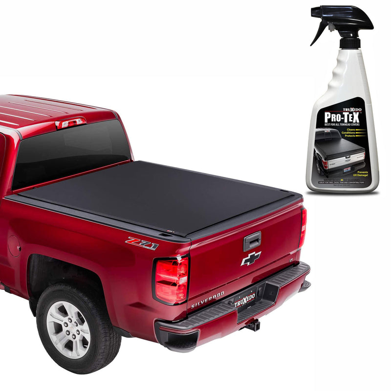 Truxedo Pro X15 Tonnueau Roll Up Truck Bed Cover Bundle with ProTex Spray, 20 Oz