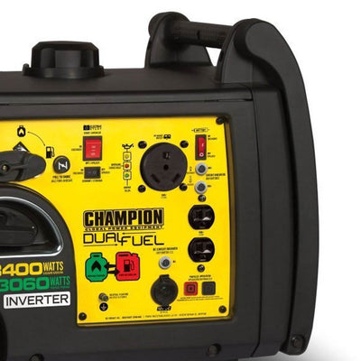 Champion 3400 Watt Portable Generator w/ Vinyl & Storm Shield Generator Cover
