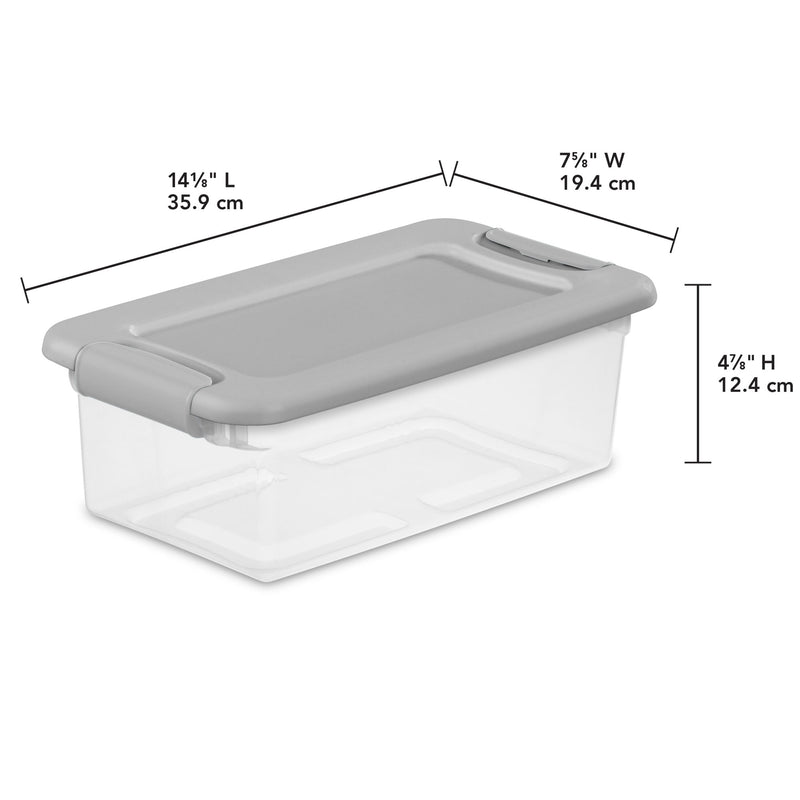 Sterilite 6 Quart Latching Box Plastic Stackable Storage Container Bin (12 Pack)