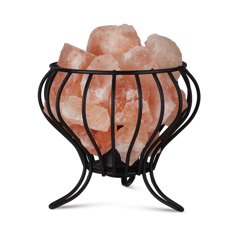 Salacia Himalayan Electric Feng Shui Basket Salt Lamp, Pink