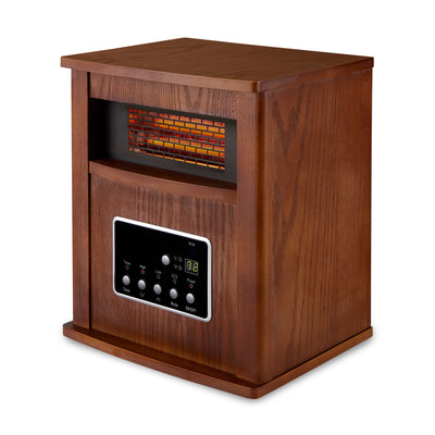 Limina Portable Electric 1500W Infrared Quartz Cabinet Space Heater, Dark Walnut