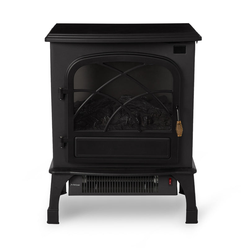 Limina Indoor Electric 1500W Stove Fireplace Infrared Quartz Space Heater, Black