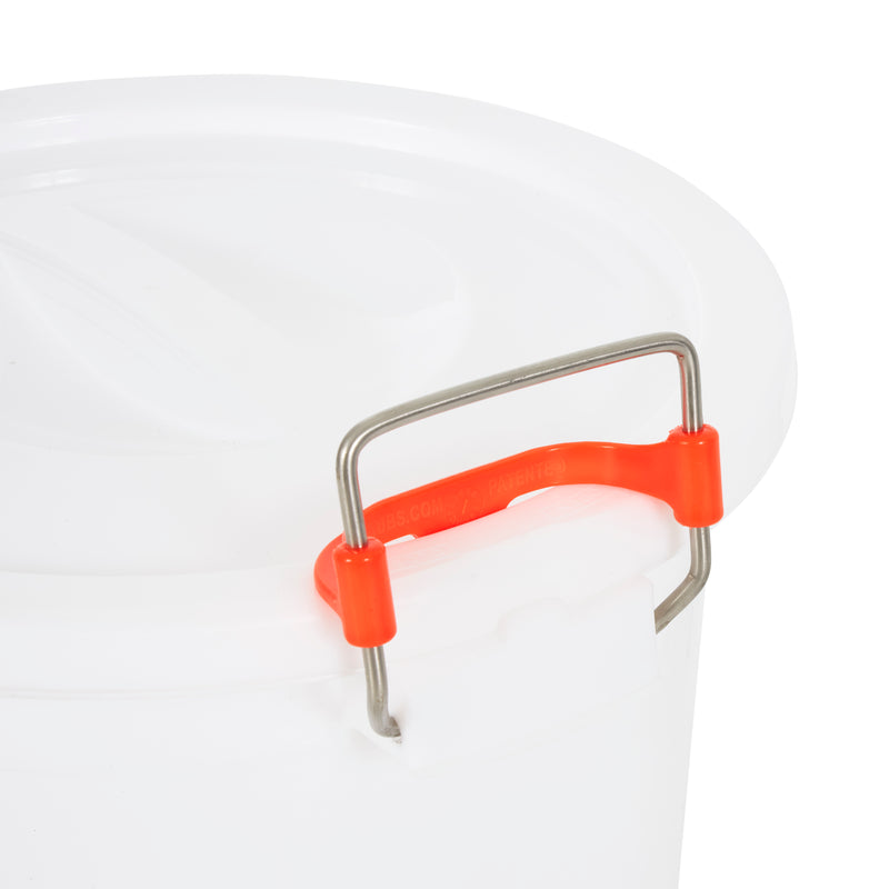 Tuff Stuff Products FS12 Seed and Animal Feed Drum Bucket with Lock Lid, White