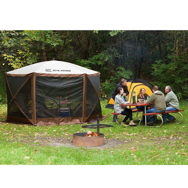CLAM Quick-Set Escape Pop Up Camping Gazebo Screen Shelter, Brown (Damaged)