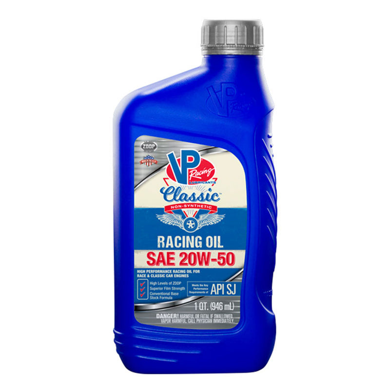 VP Racing Fuels 2691 Classic Non Synthetic Racing Oil, Quart Bottle SAE 20W-50