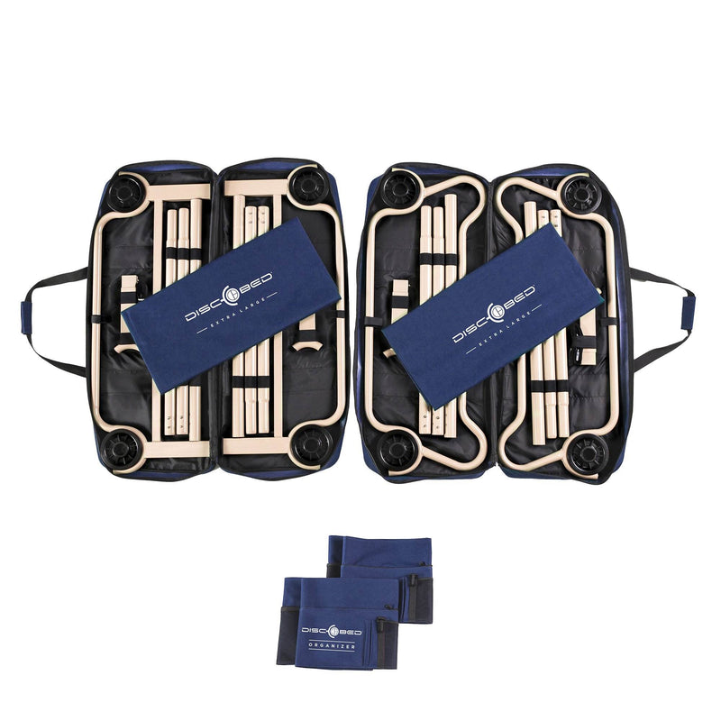 Disc-O-Bed XL Cam-O-Bunk Bunked Organizers Double Camping Cot, Navy Blue (Used)