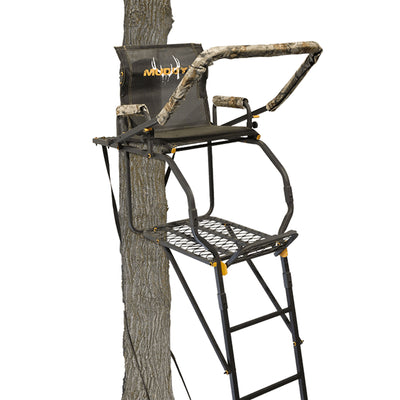 Muddy Huntsman Deluxe 17-Foot 1 Person Hunting Deer Ladder Tree Stand, Black