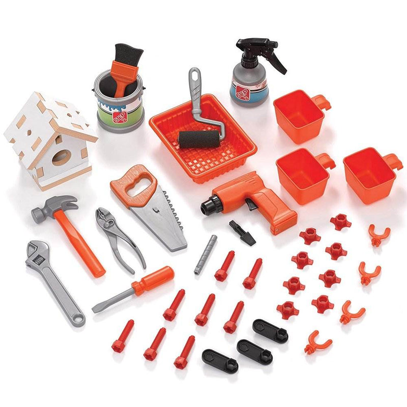 Step2 Builders Workshop Kids Toy Tool Bench with Accessories, Orange (Open Box)