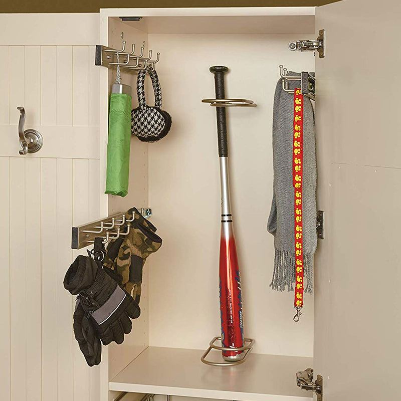 Rev-A-Shelf BRC-14SN 14" Wall Mounted Pullout Belt Rack Organizer, Satin Nickel