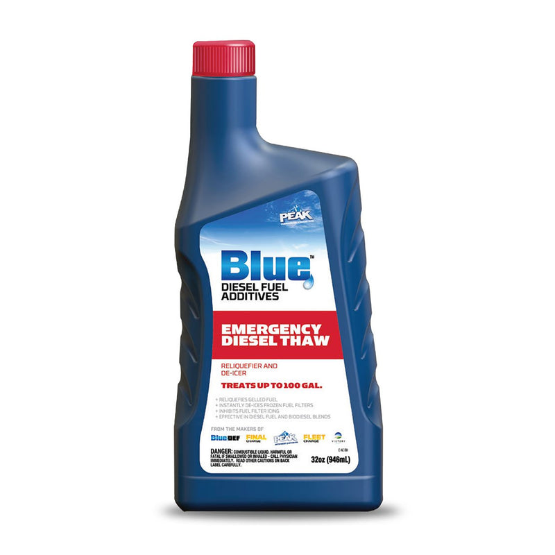 PEAK Auto Blue Emergency Vehicle Diesel Ice Frozen Thaw Fuel Additive, 32 Ounces