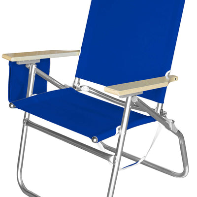 Copa Big Tycoon 4 Position Folding Aluminum Beach Lounge Chair, Blue