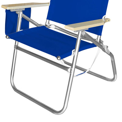 Copa Big Tycoon 4 Position Folding Aluminum Beach Lounge Chair, Blue