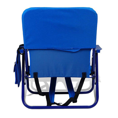 Copa Backpack Single Position Folding Beach Lounge Chair, Royal Blue (4 Pack)