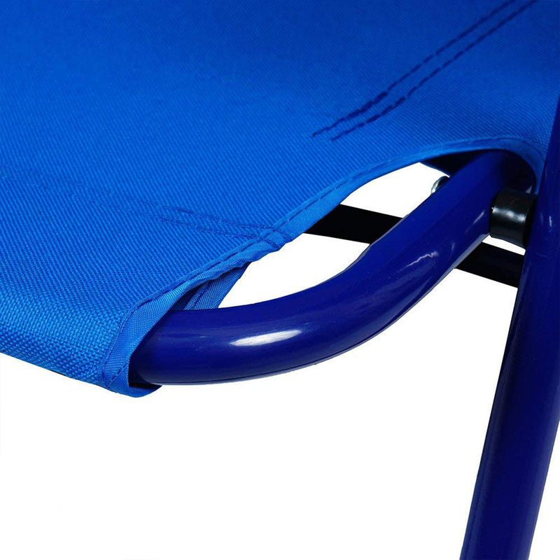 Copa Backpack Single Position Folding Aluminum Beach Lounge Chair, Royal Blue - VMInnovations