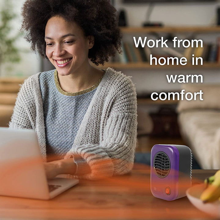 Lasko 106 MyHeat Portable Personal Electric 200 W Ceramic Space Heater, Purple - VMInnovations