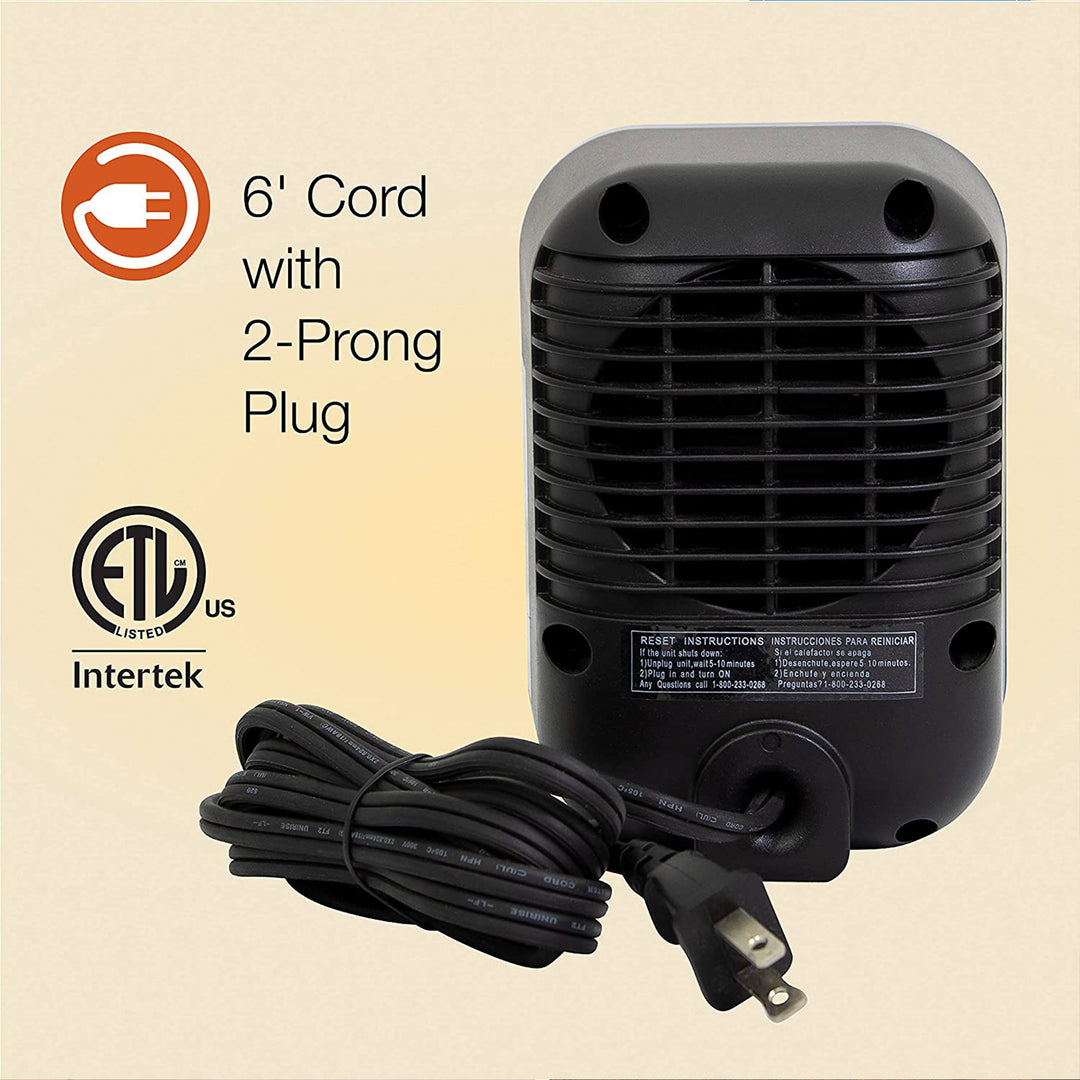 Lasko 106 MyHeat Portable Personal Electric 200 W Ceramic Space Heater, Purple - VMInnovations