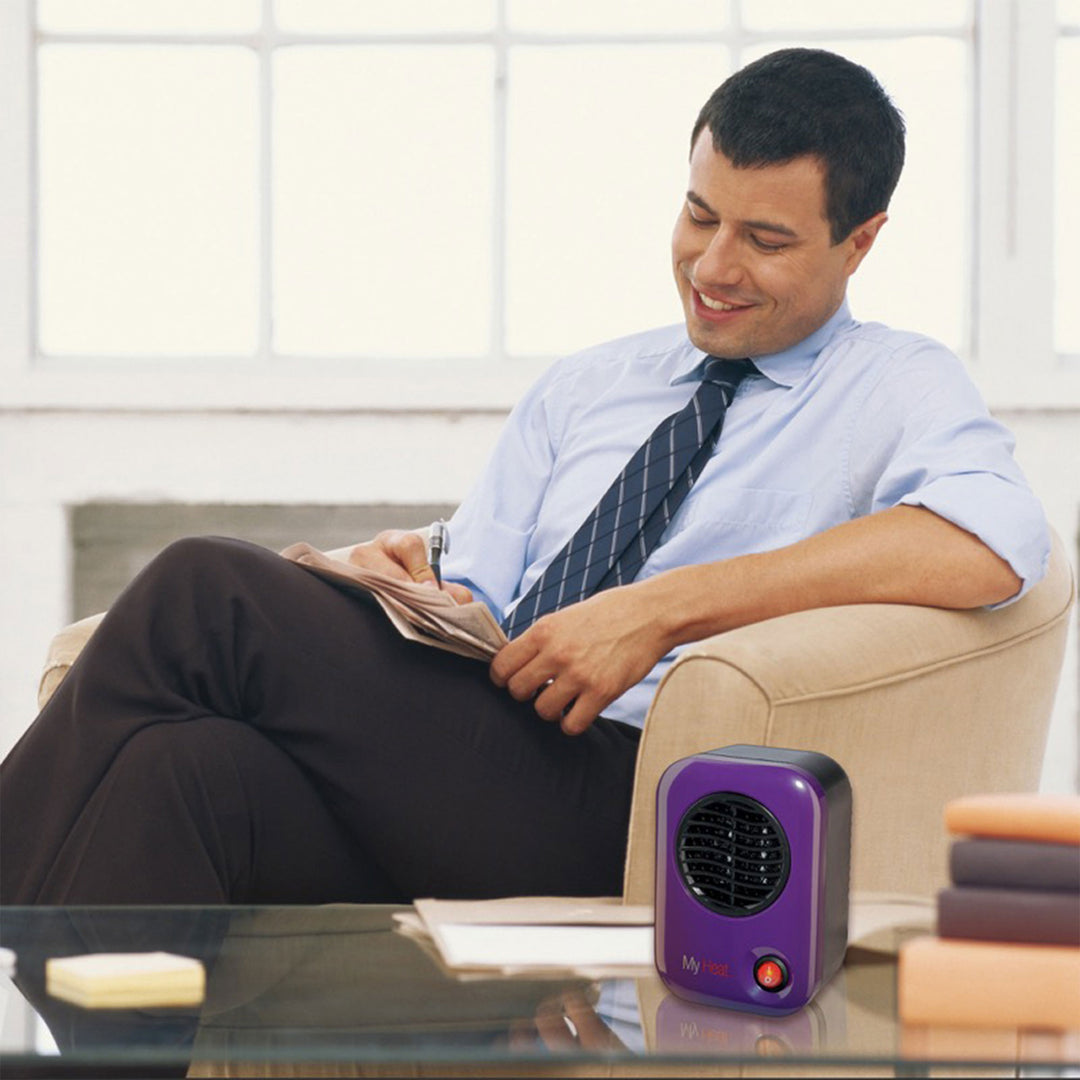 Lasko 106 MyHeat Portable Personal Electric 200 W Ceramic Space Heater, Purple - VMInnovations