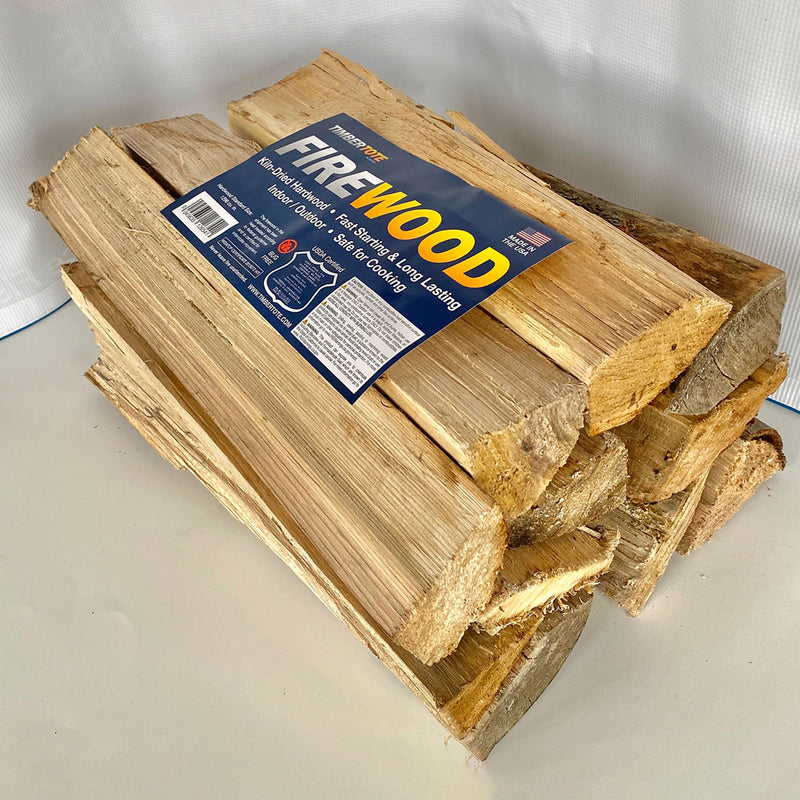 TimberTote Natural Hardwood Mix Firewood Bundle for Fireplace & Firepit (4 Pack)