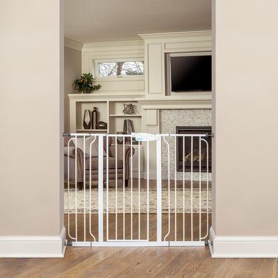 Regalo Metal Frame WideSpan Extra Tall Baby Gate, White (Open Box) (2 Pack)