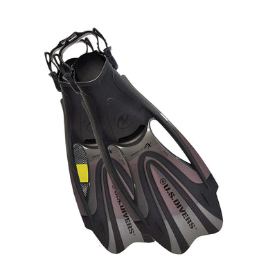 U.S. Divers ProFlex FX Snorkeling Size Medium Diving Fins with Mesh Bag, Gray