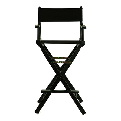 Casual Home Portable Bar Height Directors Chair with Wood Frame, Canvas, Black - VMInnovations