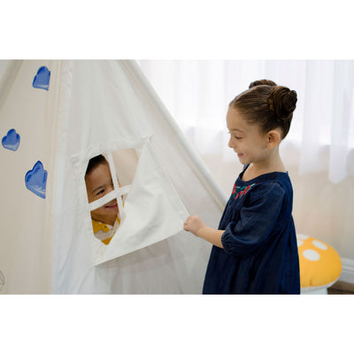 Wonder&Wise Indoor Childrens Foldable Canvas Painting Teepee Tent and Markers