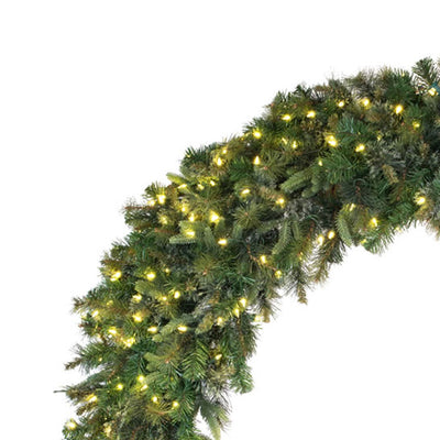 Vickerman Cashmere 72 Inch Artificial Prelit Christmas Wreath with Clear Lights