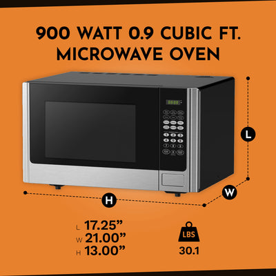 Black+Decker 900 Watt 0.9 Cubic Feet Counter Microwave Oven, Stainless Steel