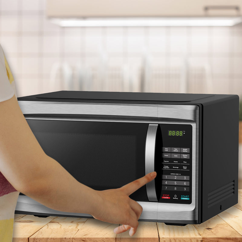 Black+Decker 1000 Watt 1.3 Cubic Feet Microwave Oven, Black Stainless Steel - VMInnovations