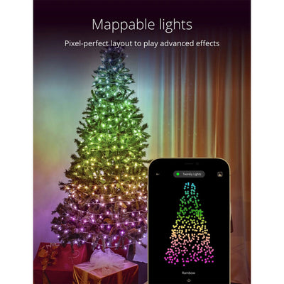 Twinkly Strings App-Controlled Smart LED Christmas Lights 400 Multicolor 105-Ft