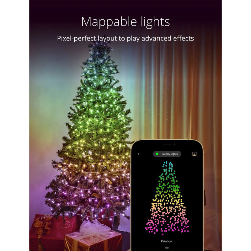 Twinkly Strings App-Controlled Smart LED Christmas Lights 400 Multicolor 105-Ft