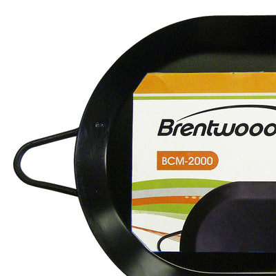 Brentwood 18 inch Carbon Steel Non-Stick Double Burner Comal Griddle, Black