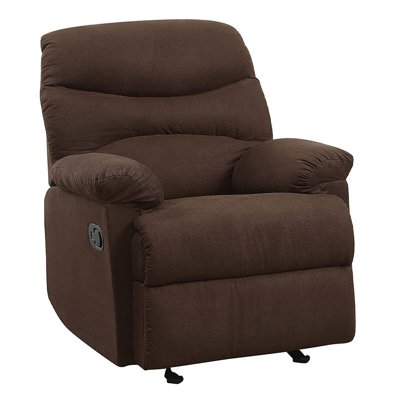ACME Arcadia Smooth Microfiber Recliner Chair with External Handle, Chocolate