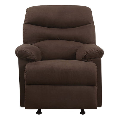 ACME Arcadia Smooth Microfiber Recliner Chair with External Handle, Chocolate