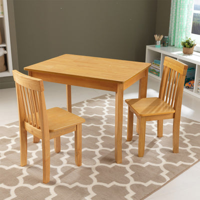 KidKraft Avalon II Wood Square Table and 2 Chairs Set, Natural Finish (Open Box)