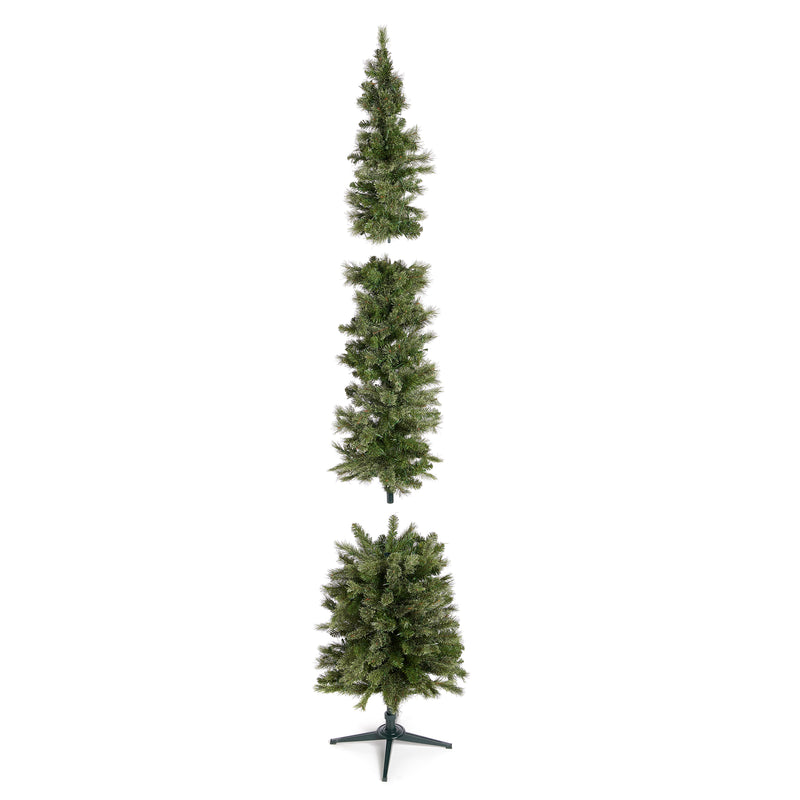 Home Heritage 9 Ft Pencil Pine Prelit Artificial Christmas Tree 500 Clear Lights
