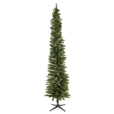 Home Heritage 9 Foot Pre-Lit Artificial Pencil Christmas Tree w/ Stand (Used)